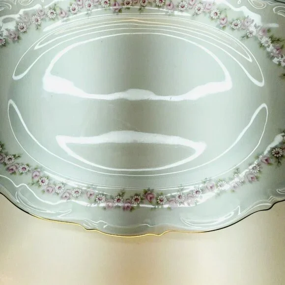Vintage MITTERTEICH LADY BEATRICE 12.5" Oval Serving Platter Gilded Rims Germany - Picture 14 of 16